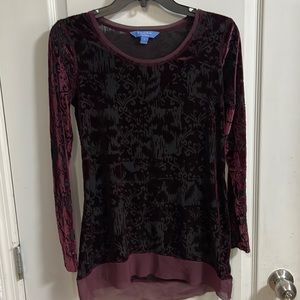 Simply Vera Vera Wang Maroon Long Sleeve Top
